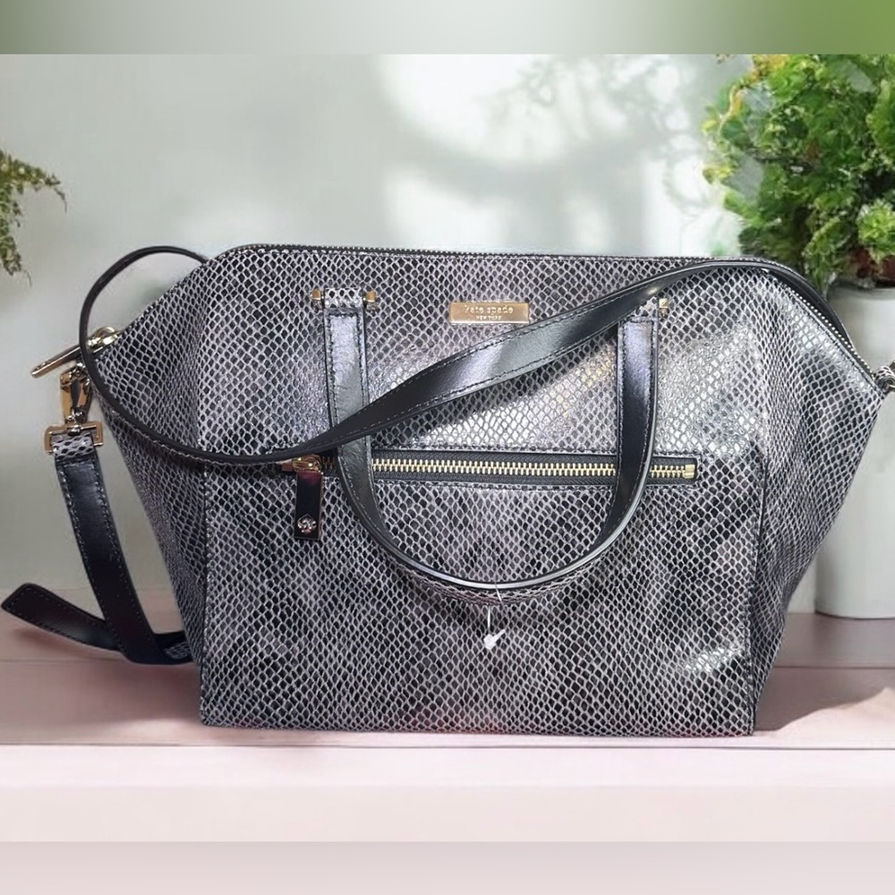 Kate Spade Parliament Square Exotic Savannah Satchel Bag In Snakeskin